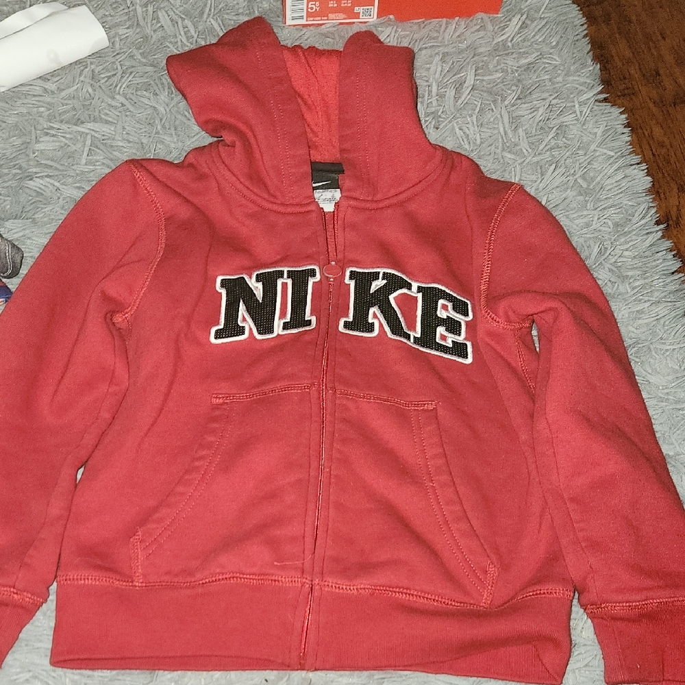 Nike Red Zip-Up Hoodie Sweatshirt